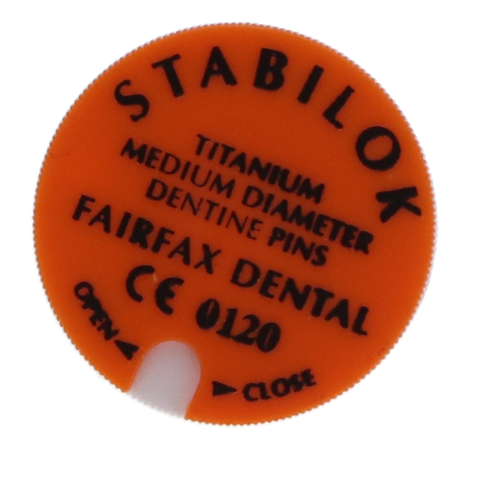 Stabilok Dentin Pins, Titanium, Standard Kit, 0.027", Orange, 20/Pk, 50048