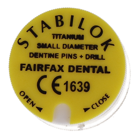 Stabilok Dentin Pins, Titanium, Standard Kit, 0.021", Yellow, 20/Pk, 50050