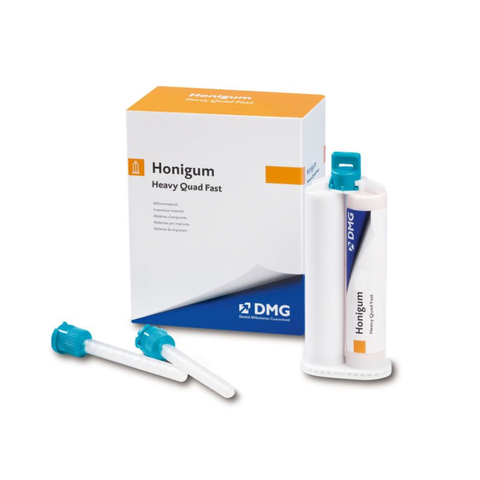 Honigum Automix VPS Impression Material, Cartridge Pack, Heavy Body, Quad Fast Set, 50 ml, Honey, 4/Pk, 999838
