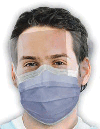 Isofluid Shield Mask Anti Fog Blue 25/Bx, GCIPWB, Infection Control, Mask-Face Shield Combination