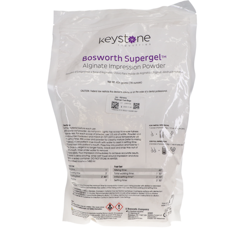 Supergel Alginate Impression Material, Fast Set, Pouch, 1 lb, 1/Pk, 921819