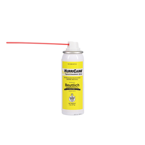 HurriCaine Topical Anesthetic Spray, 20% Benzocaine, 2 oz Can, Wild Cherry, 1/Pk, 0283-0679-02