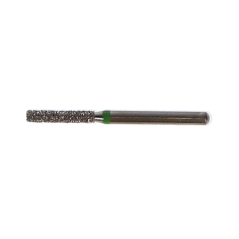 NTI Diamond Burs, FG, Cylinder Flat End, # C837, 1.4 mm, Coarse, Green, 5/Pk, C837-014