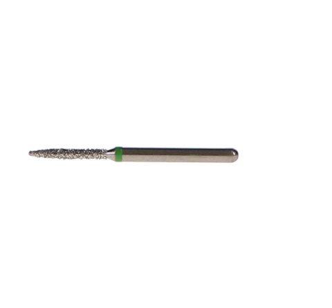 NTI Diamond Burs, FG, Flame, # C862, 1.2 mm, Coarse, Green, 5/Pk, C862-012