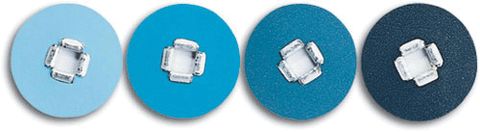 Sof-Lex Contouring and Polishing Discs, Square Eyelet Center, 5/8", Superfine, Light Blue, 100/Pk, 1958SF