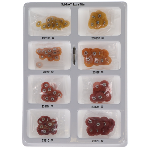 Sof-Lex XT Contouring and Polishing Kit, Extra Thin, Pop-On, Assorted, 1/Pk, 2380