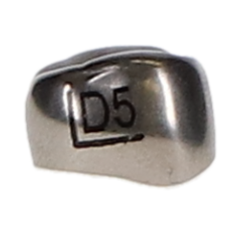 Ion Nichro Stainless Steel Molar Crowns, Pediatric, First Primary Molar, # 5 Upper Left, 5/Pk, DUL5