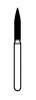 NTI Diamond Burs, FG, Flame, # C862, 1.4 mm, Coarse, Green, 5/Pk, C862-014