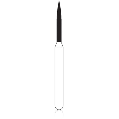 NTI Diamond Burs, FG, Flame, # SF862, 0.9 mm, Super Fine, Yellow, 5/Pk, SF862-009