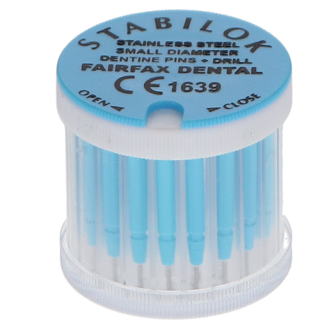 Stabilok Dentin Pins, Stainless Steel, Standard Kit, 0.021", Blue, 20/Pk, 50054