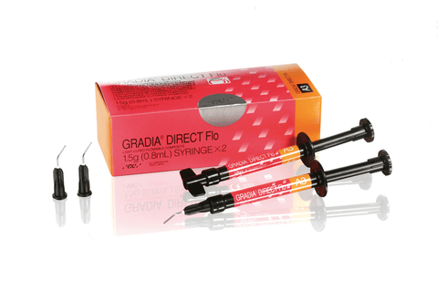Gradia Direct Flo Microfilled Hybrid Resin Composite, Light-Cure, Syringe Refill, 1.5 g, A3, 2/Pk, 002280