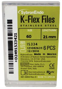 K-Flex Stainless Steel File, 21 mm, # 60, Blue, 6/Pk, 15334