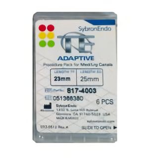 TF Adaptive Nickel-Titanium Rotary Files, Procedure Pack, 23 mm, Medium/Large, Assorted, 6/Pk, 8174003