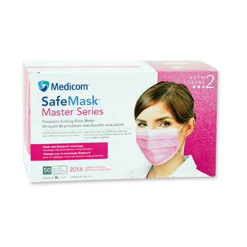 SafeMask Master Series Procedure Earloop, ASTM Level 2, Azalea Festival, 50/Box, 2056