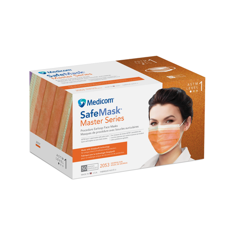 Safe+Mask Master Series Procedure Earloop, ASTM Level 1, Georgia Sun, 50/Box, 2053