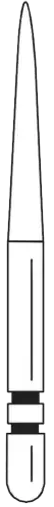 Two Striper MFS Finishing Diamond Burs, FG, Flame, 799, 1.6 mm, MF1, Purple, 5/Pk, 2015868