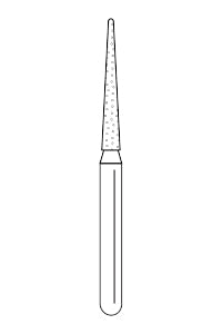 Solo Diamond Single Use Burs, FG, Pointed Cone Point End, # 1314.10, 1.4 mm, Coarse, Green, 25/Pk, 859014C