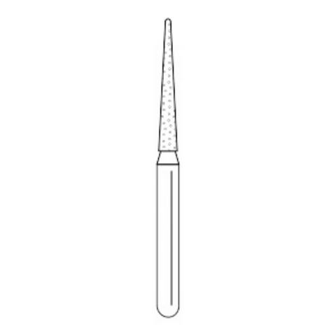 Solo Diamond Single Use Burs, FG, Tapered Fissure, # 3314.10, 1.4 mm, Extra Fine, Yellow, 25/Pk, 135014EF