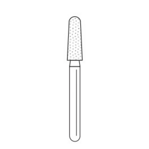 Solo Diamond Single Use Burs, FG, Round End Taper, # 2424, 2.4 mm, Coarse, Green, 25/Pk, 856025C