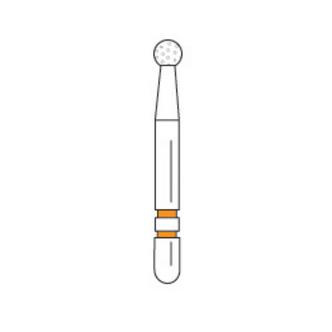 Two Striper TSZtech Diamond Burs, Round, 125Z, 1.7 mm, Orange, 5/Pk, 2015892