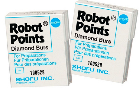Robot Diamond Points, FG, Wheel (Round End), 068-046, 4.6 mm, Regular, White, 0895-1