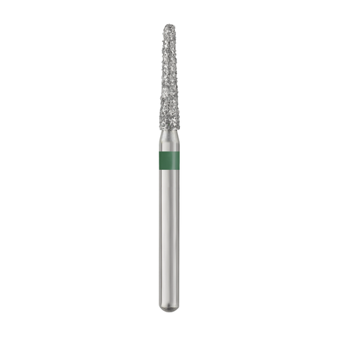 Piranha Diamond Single-Use Burs, FG, Round End Taper, # 856-016, 1.6 mm, Coarse, Green, 25/Pk, 856-016C