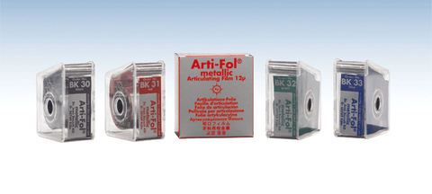Arti-Fol Metallic One-Sided Articulating Film, 12 microns, 22 mm x 20 m, Red, 1 Roll/Pk, BK31