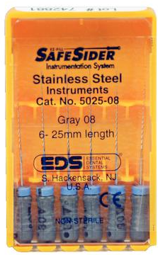 SafeSider Stainless-Steel Hand Reamers, 25 mm, 0.02 Taper, # 08, Grey, 6/Pk, 5025-08