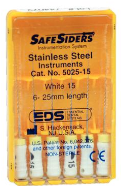 SafeSider Stainless-Steel Hand Reamers, 25 mm, 0.02 Taper, # 15, White, 6/Pk, 5025-15