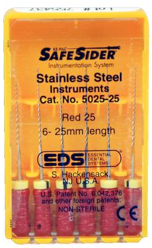 SafeSider Stainless-Steel Hand Reamers, 25 mm, 0.02 Taper, # 25, Red, 6/Pk, 5025-25