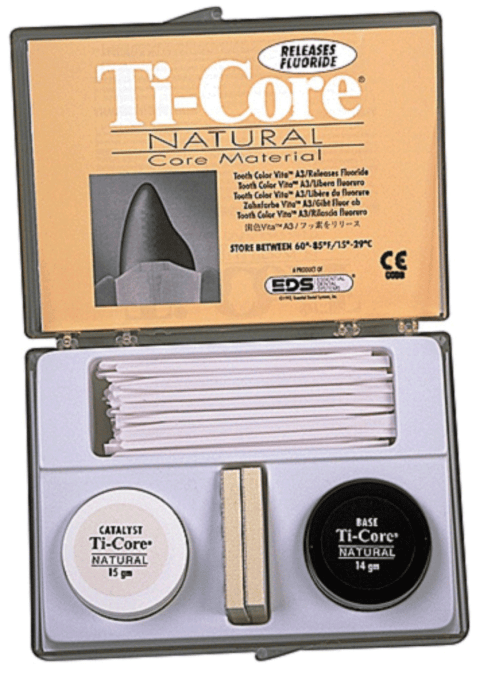 Ti-Core Base & Catalyst Core Build-Up Material, Self-Cure, Fast Set, Complete Kit, Gray, 1/Pk, 805-00