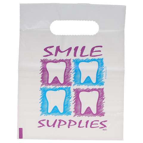 Smile Supplies Patient Bags, Small, White, 7.5" x 9", 250/Pk, TY515