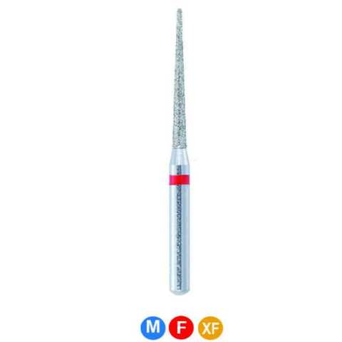 Diamond Bur, FG, Needle, Fine, Red, 1.0 mm, Fine, Red, V-859010F, 10/Pk