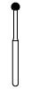 NTI Diamond Burs, FG, Long Round, # 801L, 2.3 mm, Coarse, Green, 5/Pk, C801L-023