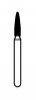NTI Diamond Burs, FG, Flame, # C861, 1.4 mm, Coarse, Green, 5/Pk, C861-014