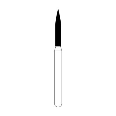 NTI Diamond Burs, FG, Flame, # M862, 1.2 mm, Medium, Gray, 5/Pk, M862-012