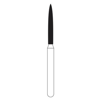 NTI Diamond Burs, FG, Flame, # M863, 1.2 mm, Medium, Gray, 5/Pk, M863-012