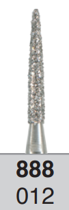 NTI Diamond Burs, FG, Flame, # C888, 1.2 mm, Coarse, Green, 5/Pk, C888-012