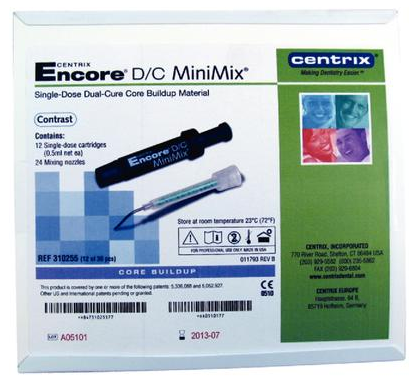 Encore D/C MiniMix Core Build-Up Material, Kit, 0.5 ml, Contrast Blue, 36/Pk, 310255