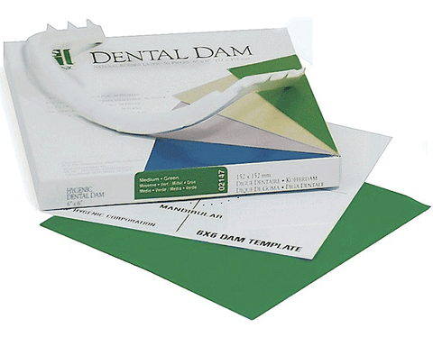 Hygenic Rubber Dental Dams, 5" x 5", Medium, Light, 52/Pk, H00524 (Discontinued) (Exp. 02/15/2025)
