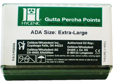 Gutta Percha Points ADA 20/Pk X-Large 5Vls/Bx, H01306
