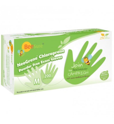 NeoGrene Chloroprene Exam Gloves, Powder-Free, Green, 200/Box