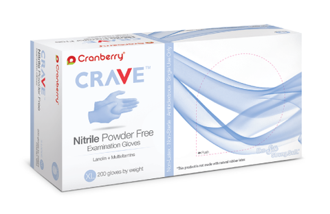 Crave Nitrile Examination Gloves, Powder-Free, Large, 200/Box