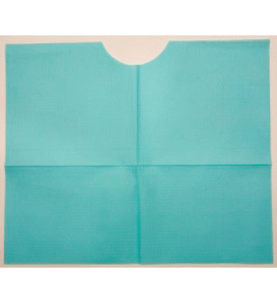 PolyBack Contour Patient Bibs, 3+1 Ply, 18" x 22", Blue, 400/Pk, WERUECBL