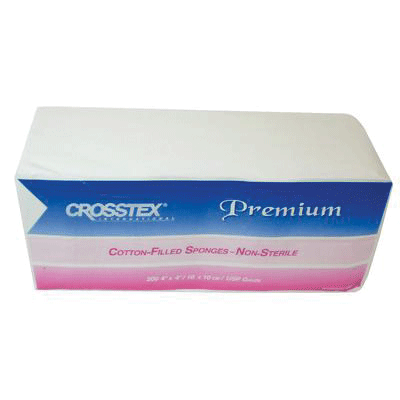 Premium Gauze Cotton-Filled Exodontia Sponges, Non-Sterile, 8-Ply, 2" x 2", 5000/Pk, ENCC