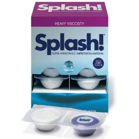 Splash! VPS Impression Material, Putty Pak, Heavy Body, Half-Time Set, 18 ml, Wild Berry, Purple, 12/Pk, SPD1237 (Exp. 05/31/2025)
