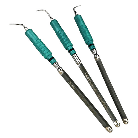 Cavitron Ultrasonic Insert, FSI Slimline, Straight, Left & Right, 30K, Dark Green Handle, 3/Pk, 80399