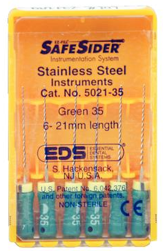 SafeSider Stainless-Steel Hand Reamers, 21 mm, 0.02 Taper, # 35, Green, 6/Pk, 5021-35