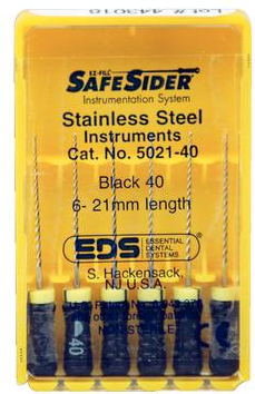 SafeSider Stainless-Steel Hand Reamers, 21 mm, 0.02 Taper, # 40, Black, 6/Pk, 5021-40