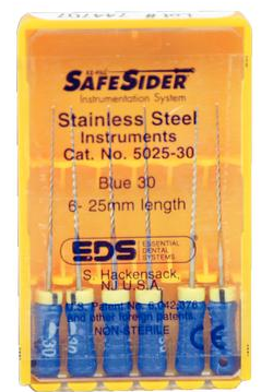 SafeSider Stainless-Steel Hand Reamers, 25 mm, 0.02 Taper, # 30, Blue, 6/Pk, 5025-30